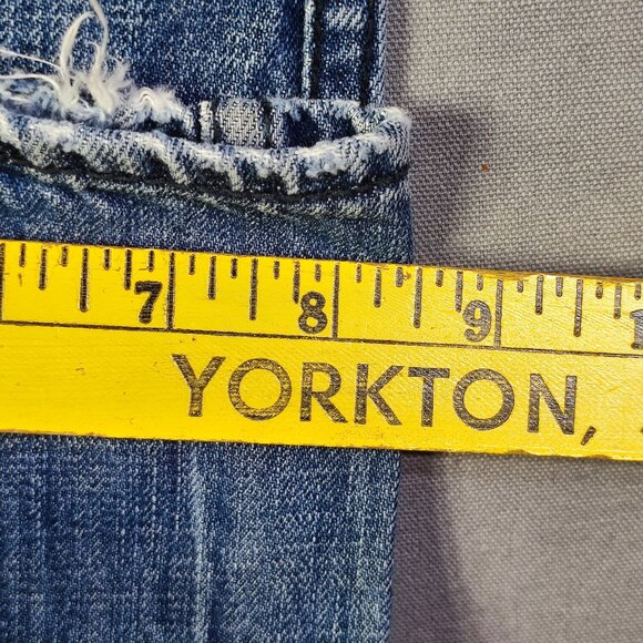 Buffalo jeans Six authentic men's size 31x32 hard washed blue frayed distressed - Picture 14 of 14